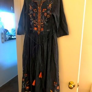 Eshakti Wayward Fancies Chambray Embroidered maxi dress Size 18W